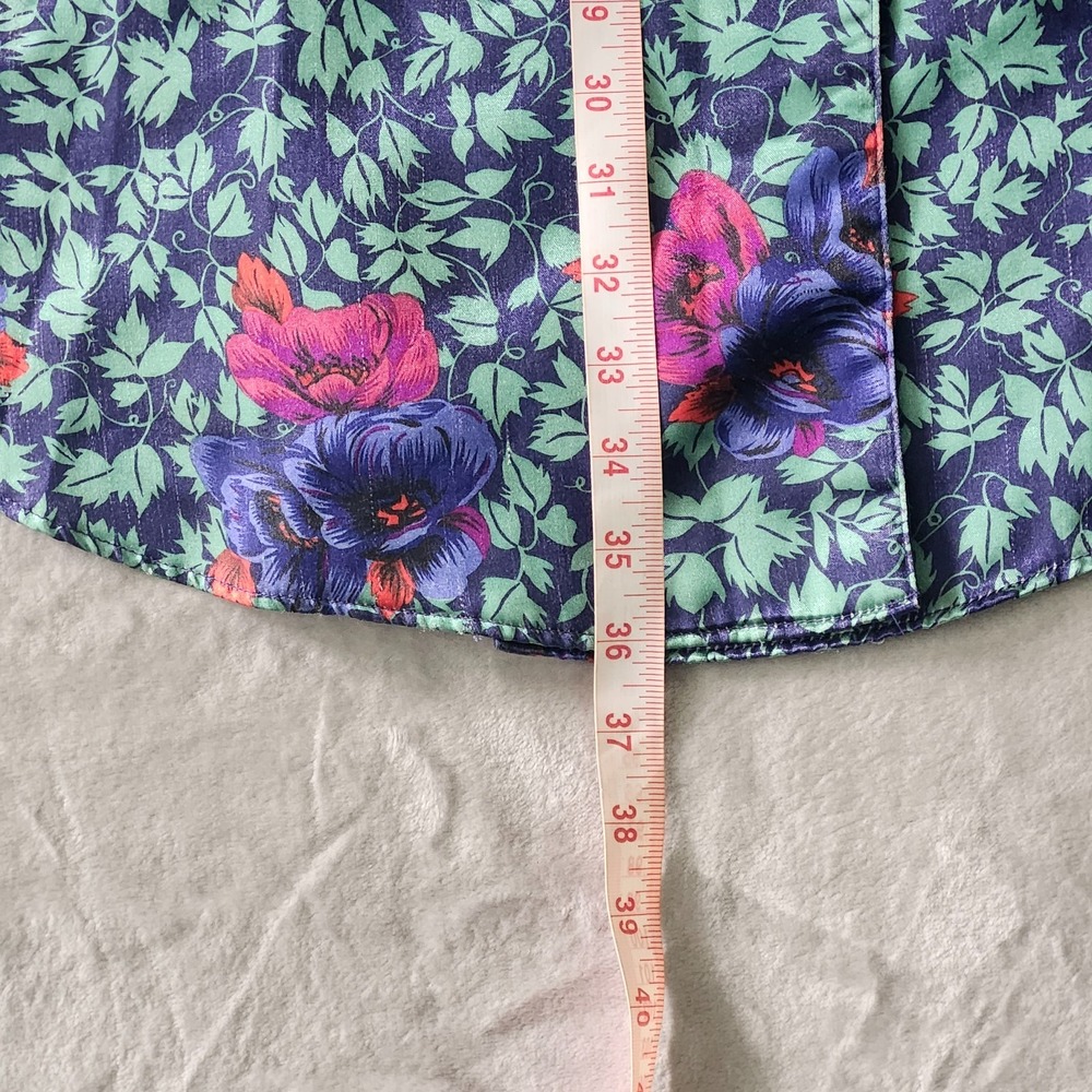 Vintage 1980s Women's Kathryn Pajamas Kimono Size M Floral Purple - Picture 8 of 15